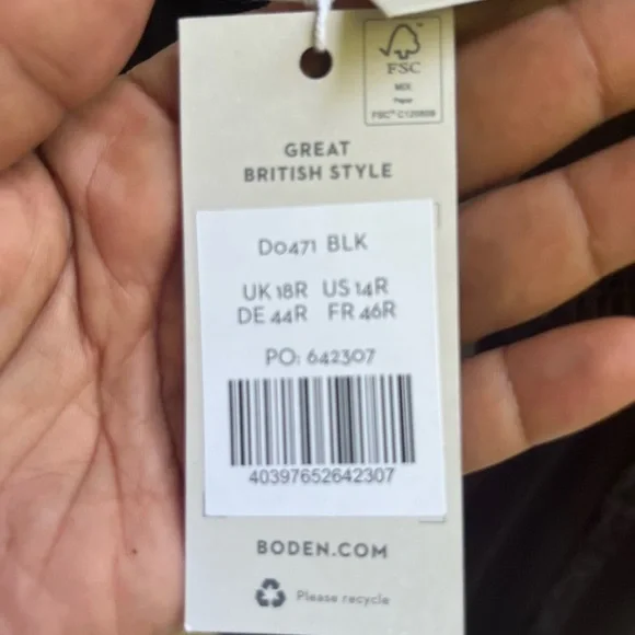 Boden Black Flutter Sleeve Maxi Gown. Size 14R. NWT. - Picture 10 of 11